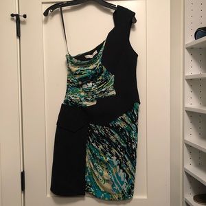 NWT BCBGMaxAzria one shoulder cocktail dress sz 4